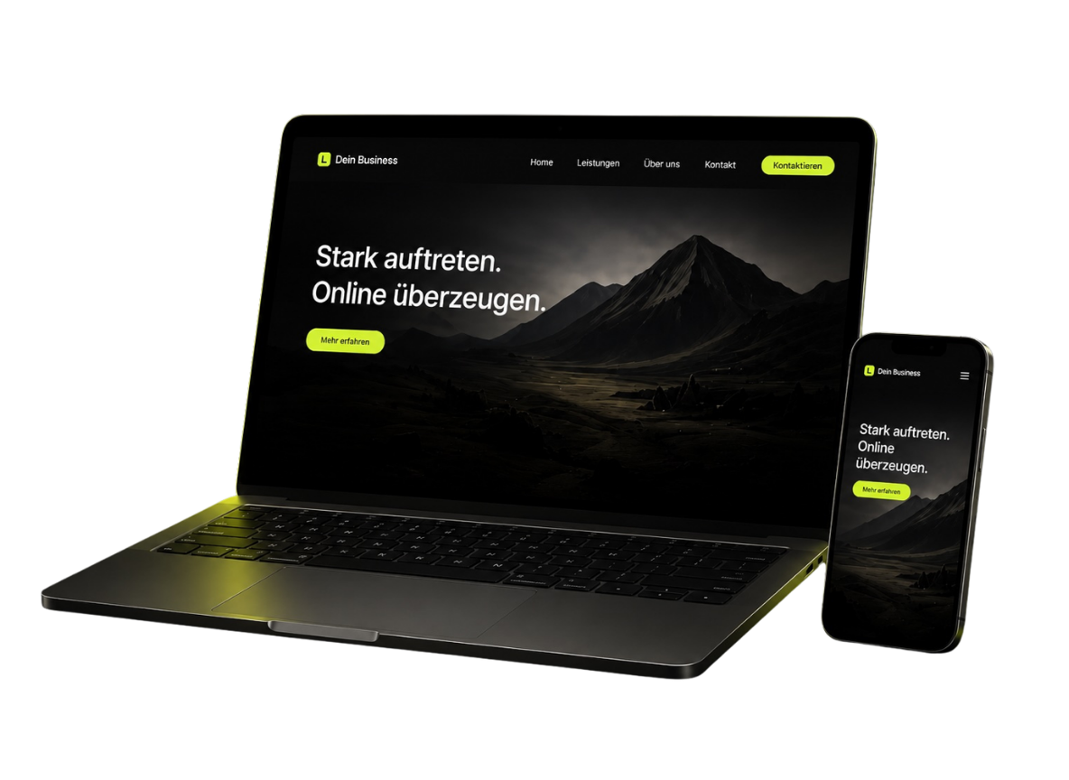 Dein Business Website Vorschau auf MacBook und iPhone